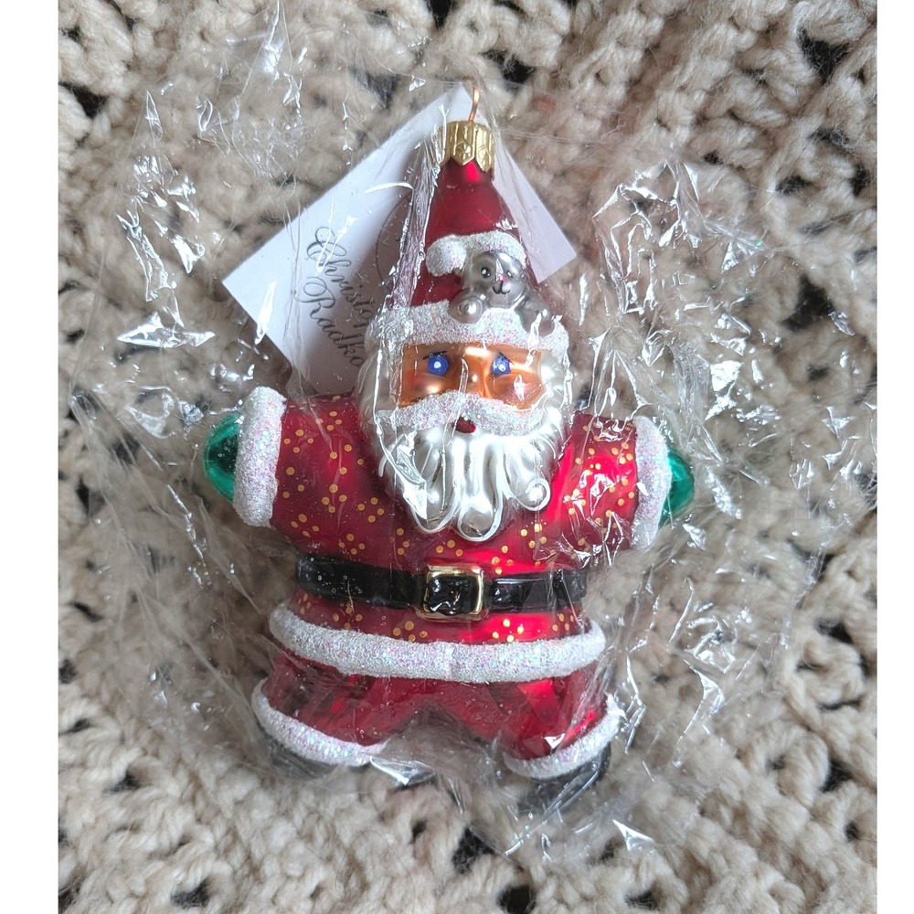 Christopher Radko Twinkle St Nick Santa Glass Ornament 98-037-0 Vintage Poland